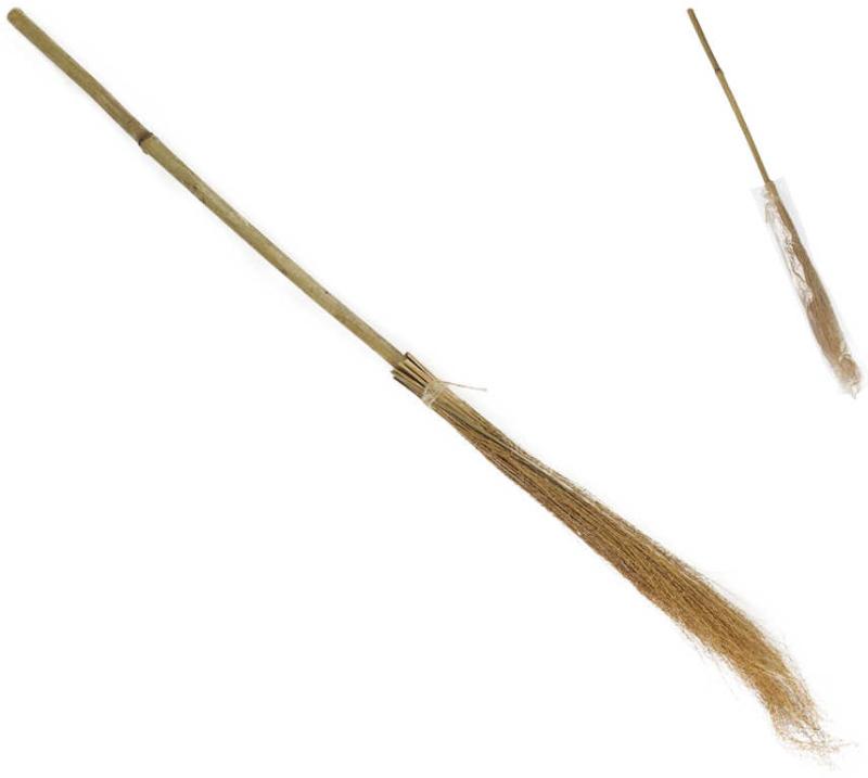 KARNEVAL Koště čarodějnické 95cm bambus (karnevalový doplněk)