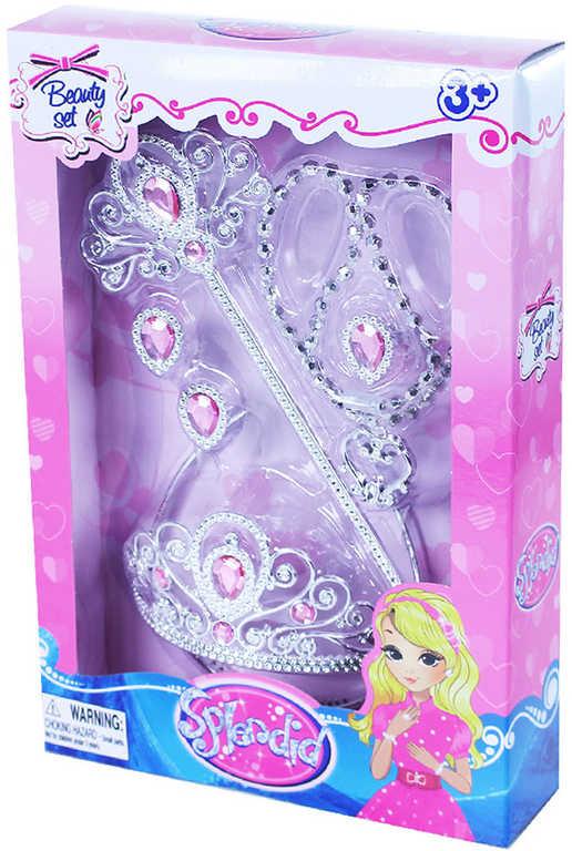 KARNEVAL Set korunka stříbrná s hůlkou (karnevalový doplněk)