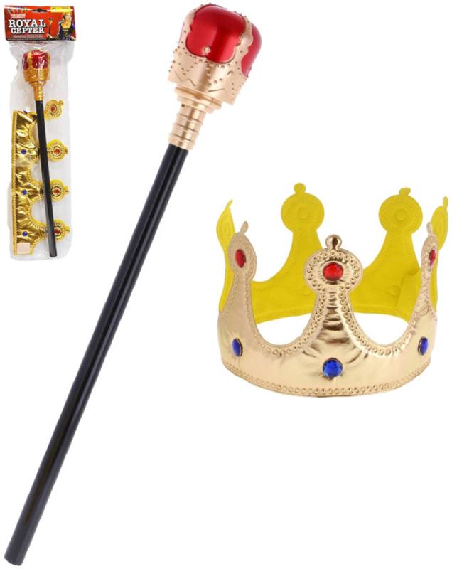 KARNEVAL Žezlo set s korunkou různé barvy (karnevalový doplněk)
