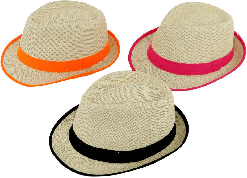 Klobouk letní slaměný unisex slamák s barevnou stužkou 3 barvy