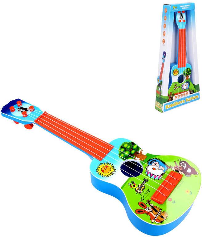 Kytara dětská barevná 41cm Krtek (Krteček) plast (hudební nástroje)