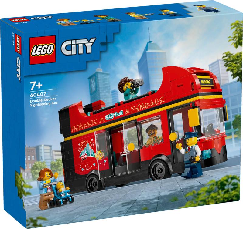 Lego CITY Červený dvoupodlažní vyhlídkový autobus 60407 (stavebnice)