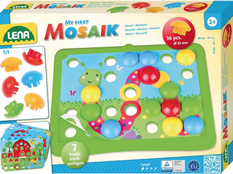 Lena Baby mozaika Příroda klouboučky 36ks + předlohy 7ks v krabici