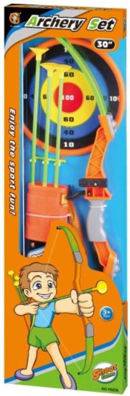 Lukostřelecký dětský set luk a šípy 3ks s přísavkami s terčem na baterie