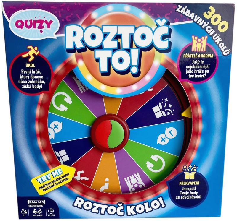 Mac Toys Hra QUIZY Roztoč to! na baterie (společenská hra)
