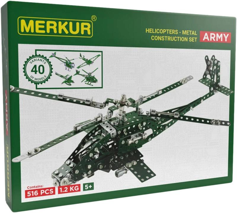 Merkur Helicopter set 516 dílků KOVOVÁ (stavebnice)