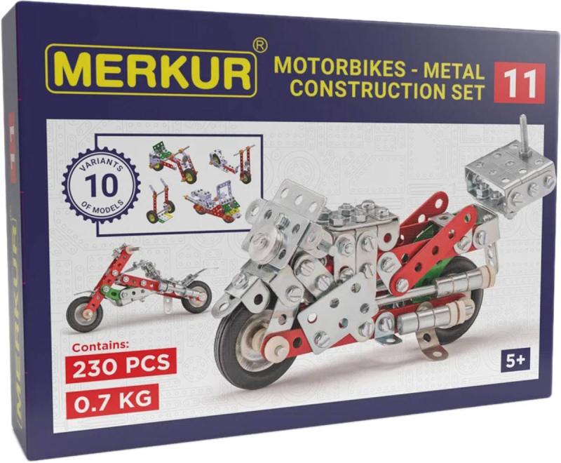Merkur M 011 Motocykl 222 dílků KOVOVÁ (stavebnice)