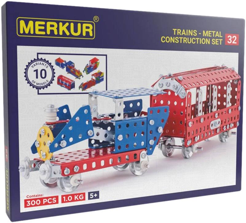 Merkur M 032 Vláček Železniční modely 300 dílků KOVOVÁ (stavebnice)
