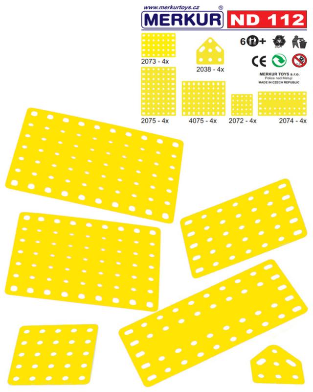 Merkur ND112 Desky velké plastové set 24ks KOVOVÁ (stavebnice)