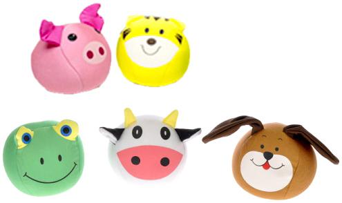 Míček soft látkový zvířátko na baterie zvuk 9 cm 5 druhů BABY