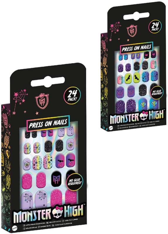 MONSTER HIGH Nalepovací dětské nehty set 24ks 2 barvy
