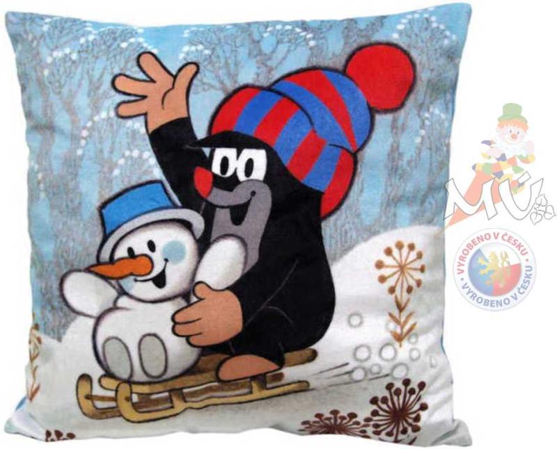 Moravská ústředna Polštář Krtek a zima Krteček 30 x 30