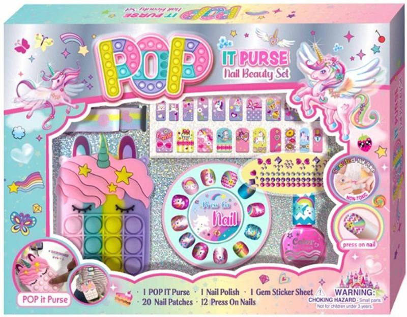 Nehtové dětské studio Jednorožec set s Pop It kabelkou a doplňky v krabici