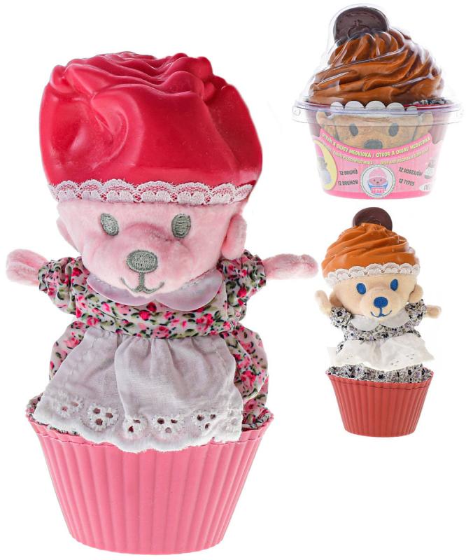PLYŠ Cupcake dortík medvídek 10cm vonící v košíčku různé druhy