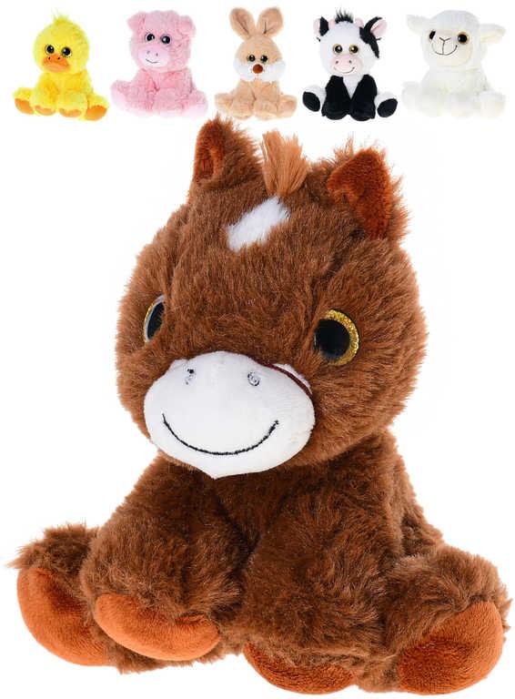 PLYŠ Zvířátko baby sedící farma 14cm velké oči 6 druhů (plyšová hračka)