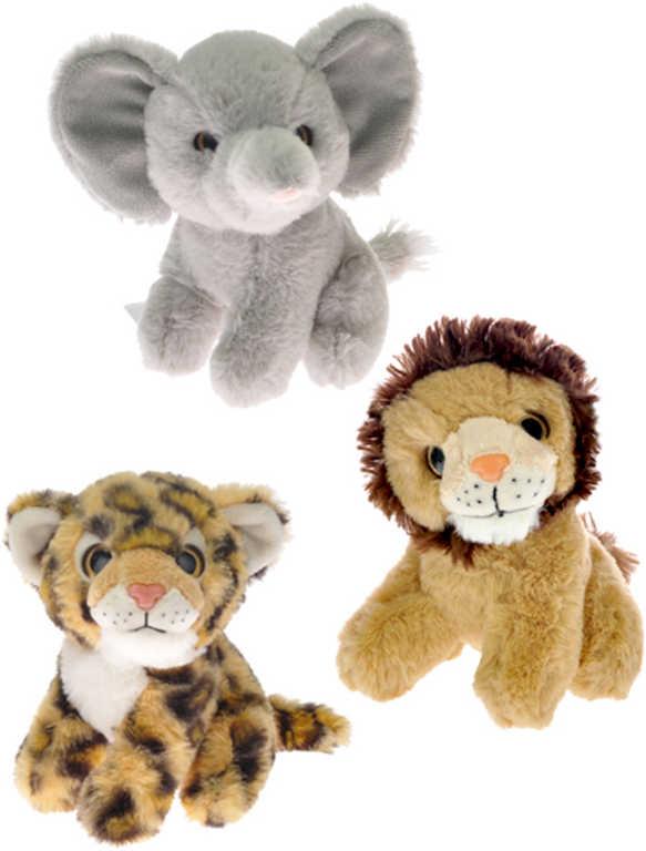 PLYŠ Zvířátko sedící safari 15cm 3 druhy (plyšová hračka)