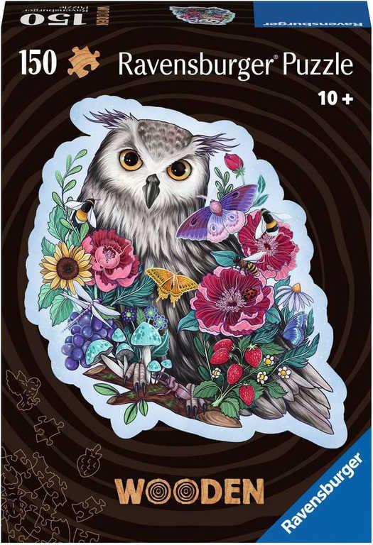 Ravensburger DŘEVO Puzzle 150 dílků Tajemná sova 27x20cm skládačka