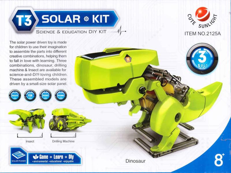 Robotická stavebnice dino 3v1 funkční modely na solární pohon
