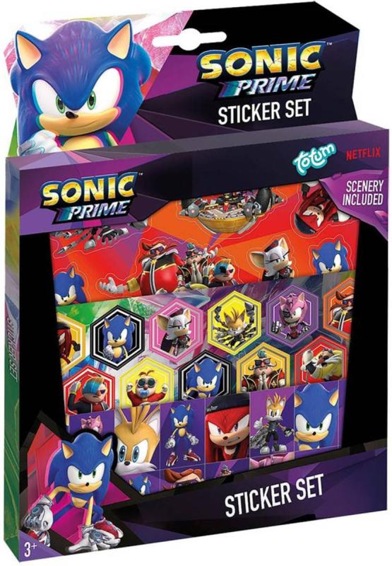 Samolepky s pozadím ježek Sonic set 3 archy dárkový box