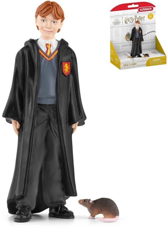 Schleich Harry Potter set figurka Ron Weasley + krysa Prašivka plast