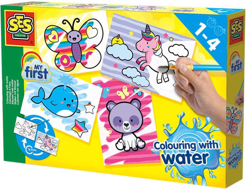 SES Creative Baby Moje první malování štětcem a vodou Fantastická zvířata