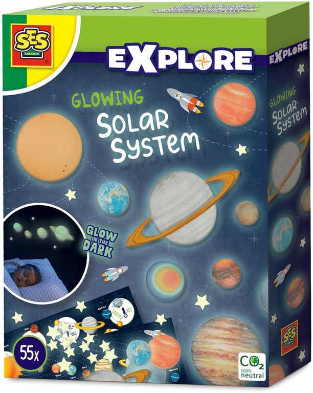 SES Creative Explore Svítící planety dekorace nálepky svítící ve tmě