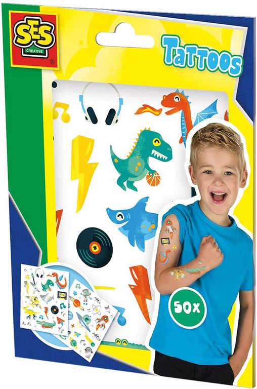 SES Creative Tetování pro děti 2 archy set 50ks tetovačky pro kluky