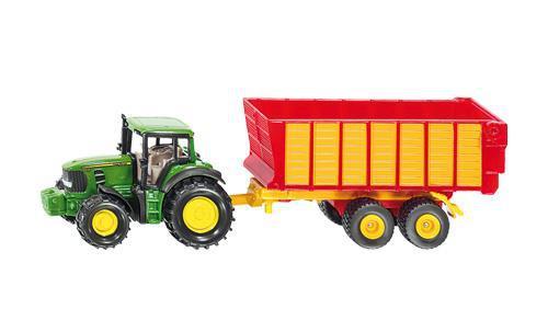 Siku Traktor John Deere s přívěsem na siláž kovový 1650