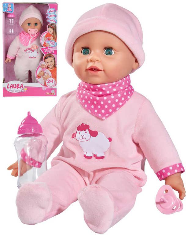 Simba Baby panenka miminko Laura 38cm set s lahvičkou na baterie Zvuk