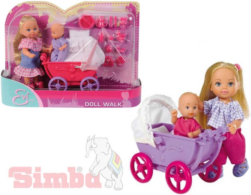Simba Evička panenka set s kočárkem a doplňky 2 druhy