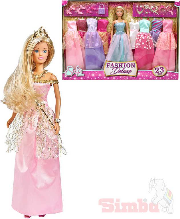 Simba Panenka Steffi set s večerními oblečky a doplňky 23ks Deluxe