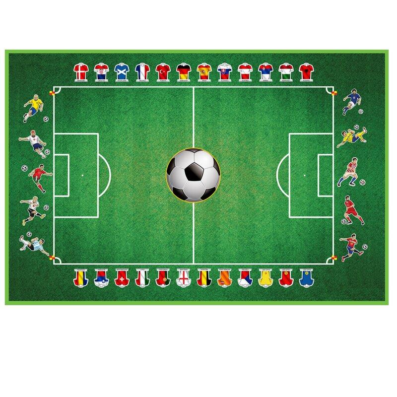Siva koberec Fotbal 150 x 100 cm