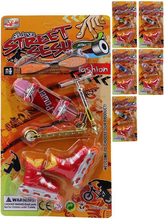 Skate s botami a koloběžkou na prst 6 druhů na kartě