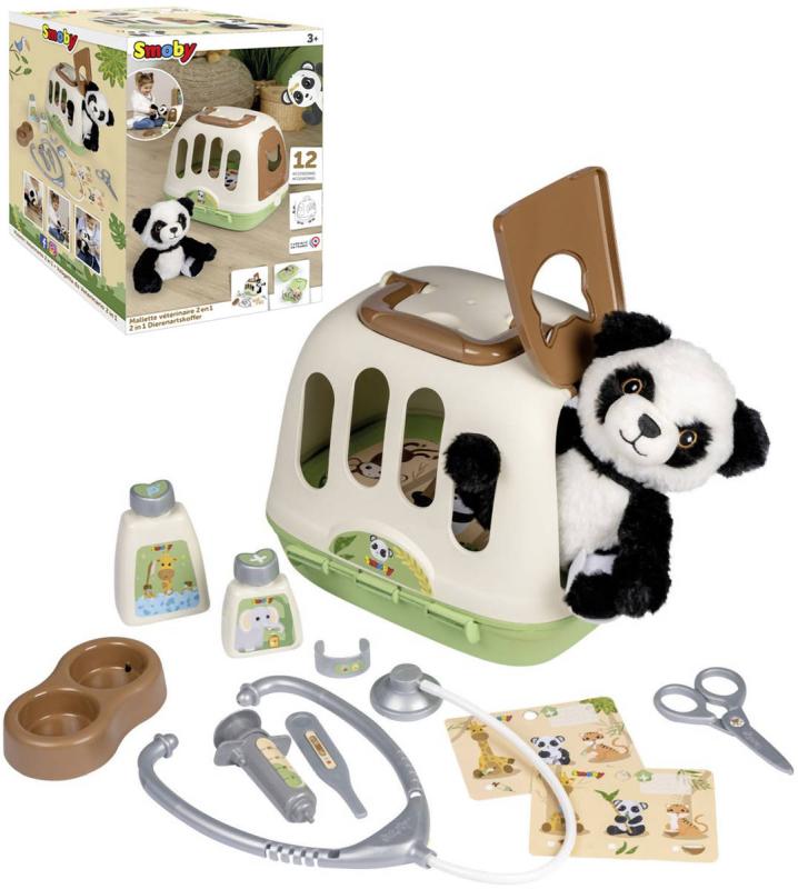 Smoby Malý veterinář dětské lékařské potřeby s přepravním boxem a pandou
