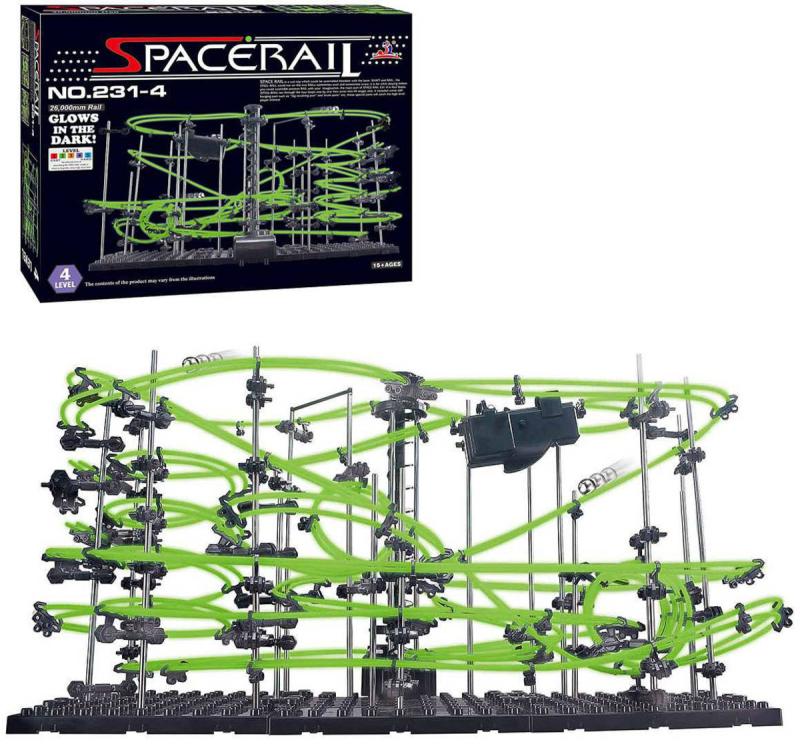 SPACERAIL Kuličkodráha 260cm konstrukční stavebnice 502 dílků s výtahem