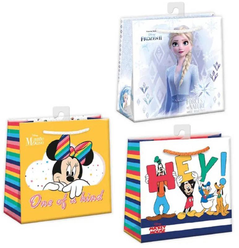 Taška dárková Frozen 2 / Minnie / Mickey Mouse 16x16cm papírová 3 druhy