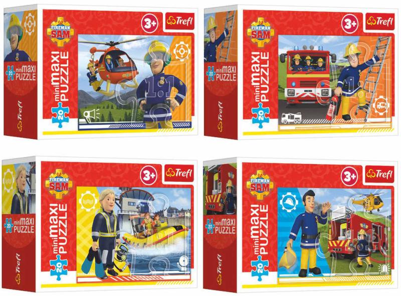 Trefl PUZZLE MiniMaxi Hrdinský Požárník Sam 22x16cm 20 dílků 4 druhy