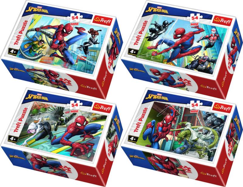 Trefl PUZZLE Spiderman Proti padouchům mini 20x13cm 54 dílků 4 druhy