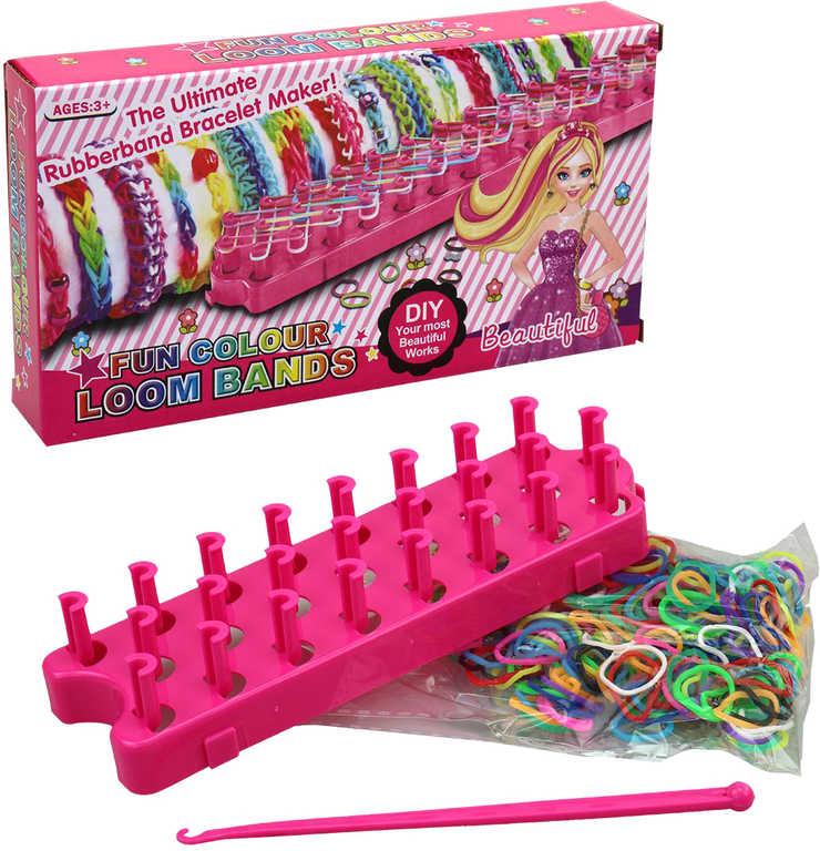 UDĚLEJ SI NÁRAMEK Gumičky barevné LOOM BANDS + tkalcovský stav