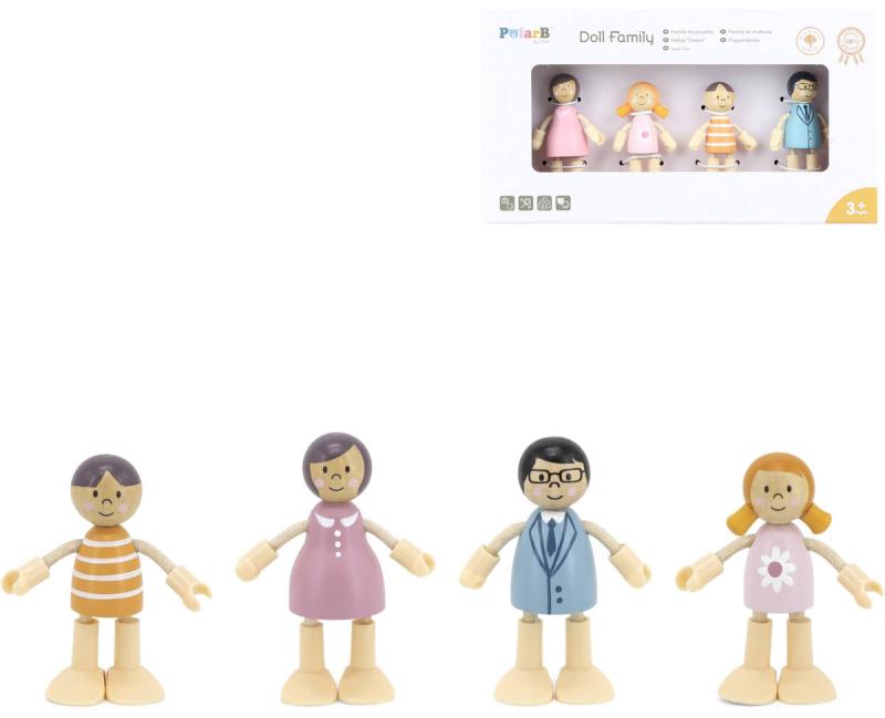 Viga DŘEVO PolarB Rodinka set 4 figurky doplněk do domečku pro panenky