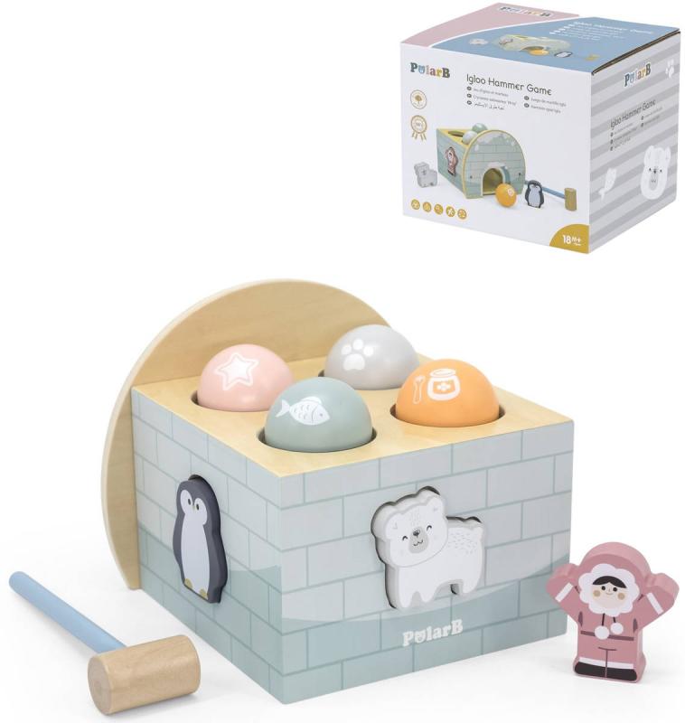 Viga DŘEVO PolarB Vkládačka a zatloukačka baby 2v1 (dřevěná hračka)