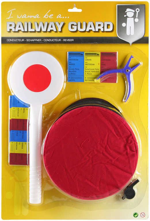 Výpravčí set čepice s plácačkou 33cm a doplňky (dětské profese)