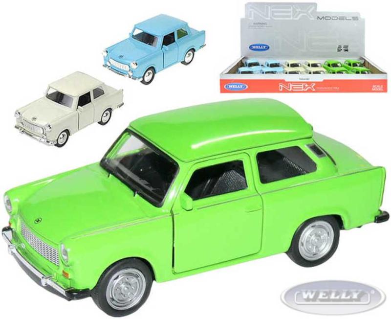 Welly Auto model 1:36 TRABANT 601 kov PB 11cm 3 barvy