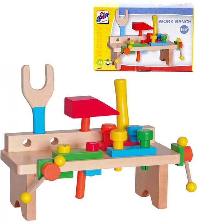 Woody DŘEVO Ponk pracovní stůl zatloukací set s nářadím